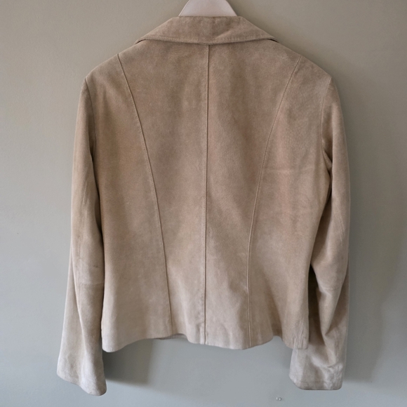 Aldo L Vintage Y2K Bohemian Western Utility Neutral Genuine Suede Jacket - Picture 11 of 16
